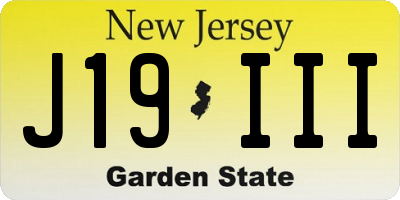 NJ license plate J19III