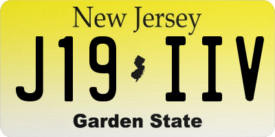 NJ license plate J19IIV