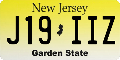 NJ license plate J19IIZ