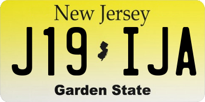 NJ license plate J19IJA