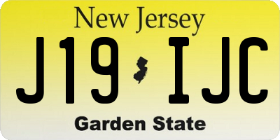NJ license plate J19IJC