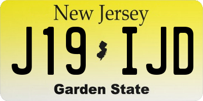 NJ license plate J19IJD
