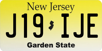 NJ license plate J19IJE
