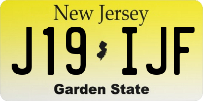 NJ license plate J19IJF