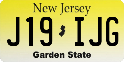 NJ license plate J19IJG
