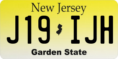 NJ license plate J19IJH