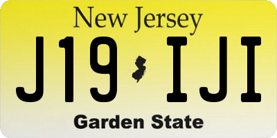 NJ license plate J19IJI