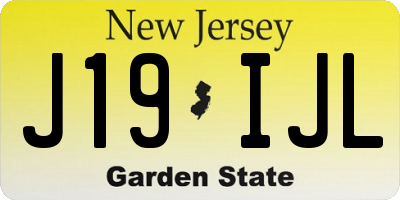 NJ license plate J19IJL