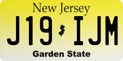 NJ license plate J19IJM