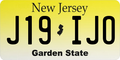 NJ license plate J19IJO