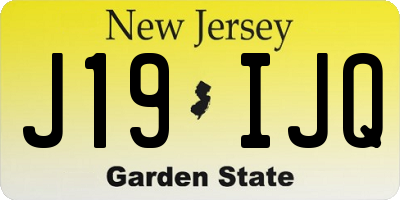 NJ license plate J19IJQ