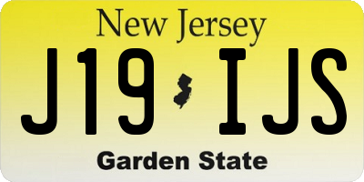 NJ license plate J19IJS
