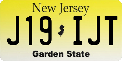 NJ license plate J19IJT