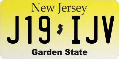 NJ license plate J19IJV