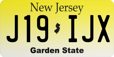 NJ license plate J19IJX