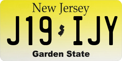 NJ license plate J19IJY