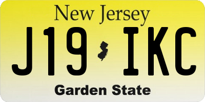 NJ license plate J19IKC