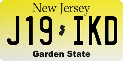 NJ license plate J19IKD