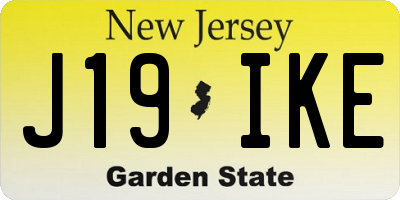 NJ license plate J19IKE