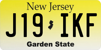 NJ license plate J19IKF