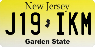 NJ license plate J19IKM