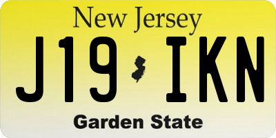 NJ license plate J19IKN