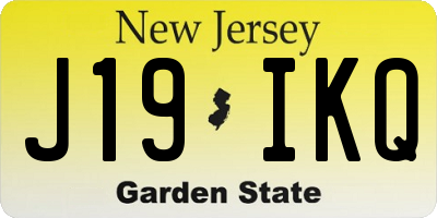 NJ license plate J19IKQ