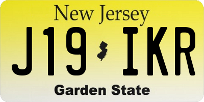 NJ license plate J19IKR