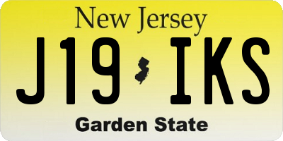 NJ license plate J19IKS