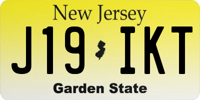 NJ license plate J19IKT