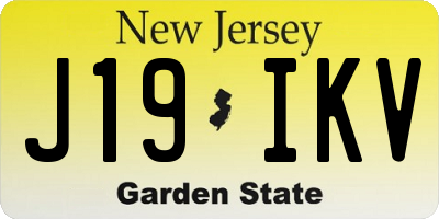 NJ license plate J19IKV