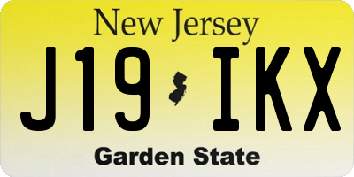 NJ license plate J19IKX