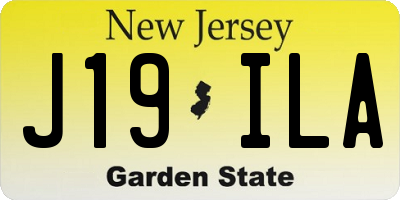 NJ license plate J19ILA