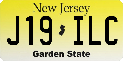 NJ license plate J19ILC