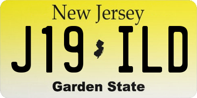 NJ license plate J19ILD