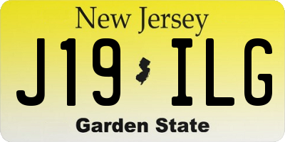 NJ license plate J19ILG