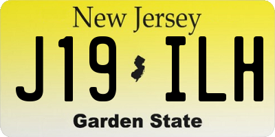 NJ license plate J19ILH