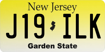 NJ license plate J19ILK