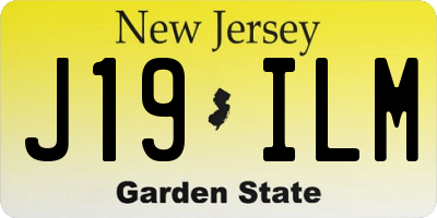 NJ license plate J19ILM