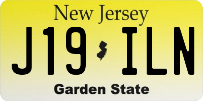 NJ license plate J19ILN