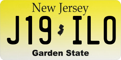 NJ license plate J19ILO