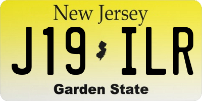 NJ license plate J19ILR
