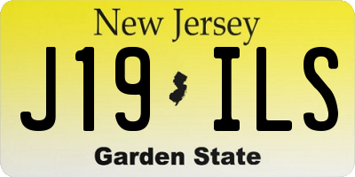 NJ license plate J19ILS