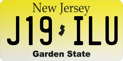 NJ license plate J19ILU