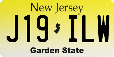 NJ license plate J19ILW