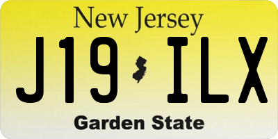 NJ license plate J19ILX