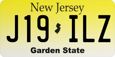 NJ license plate J19ILZ
