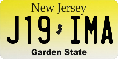NJ license plate J19IMA