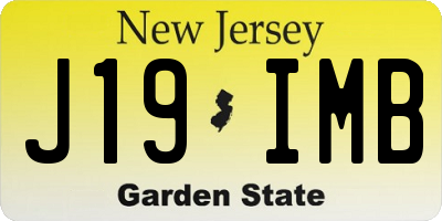 NJ license plate J19IMB
