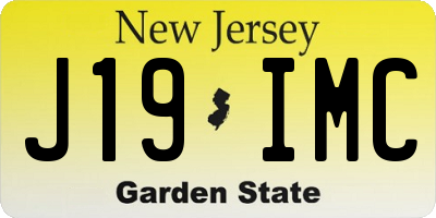 NJ license plate J19IMC